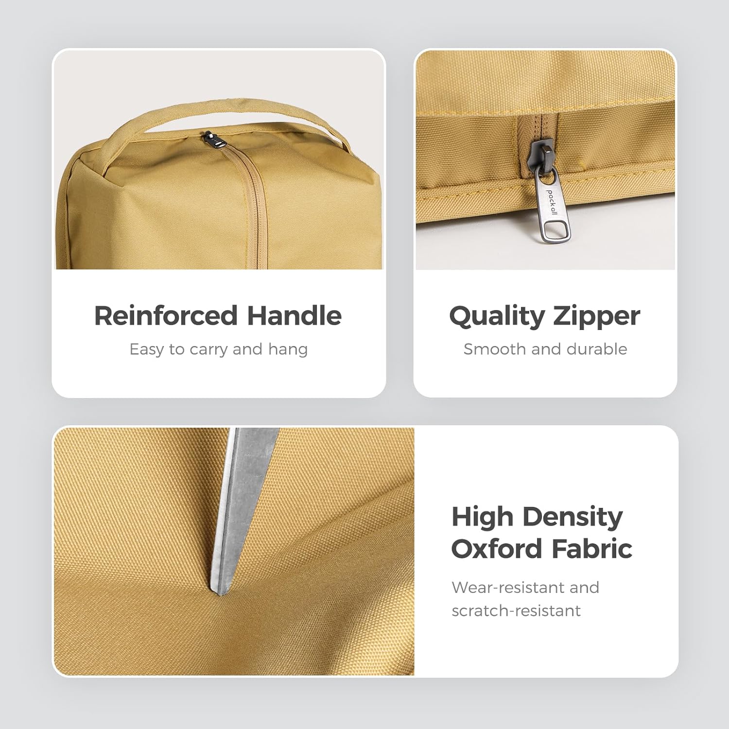 pack all Stylish Shoe Bag for Travel, Water-Resistant Shoe Pouch for Gym, Smell-Proof Soccer Cleats Bag for Sport (Dark Yellow)